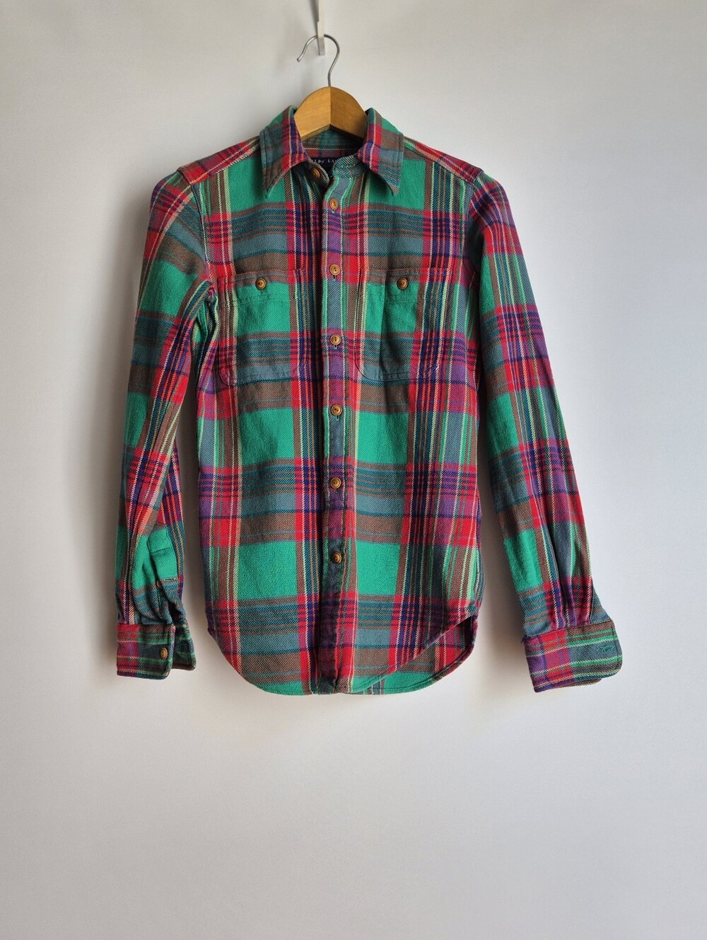 Vintage Ralph Lauren Blue Label Flannel RLBL size 2 Plaid  Grunge Dark Academia